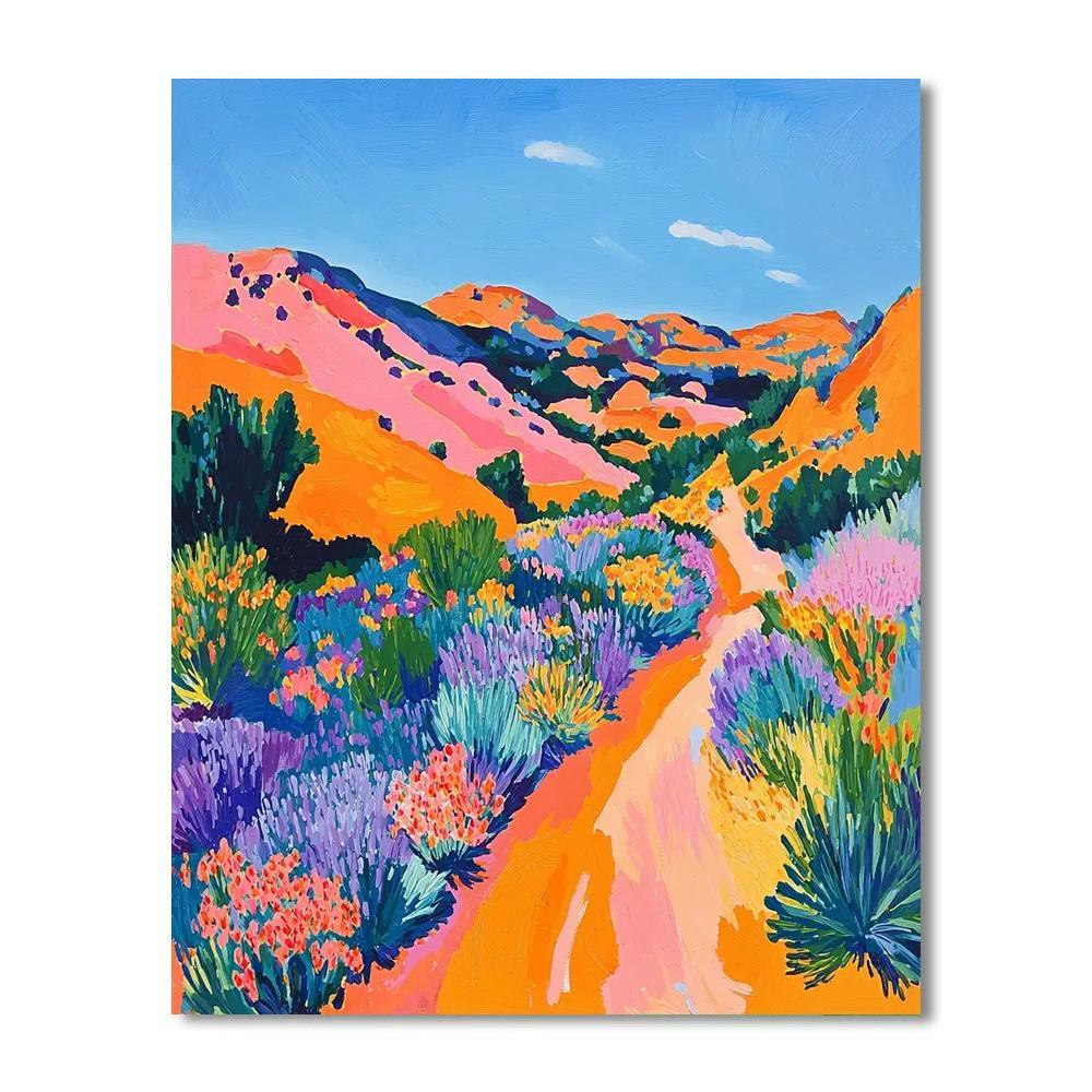 David Hockney Inspired Vibrant Desert Mirage  Painting By Numbers Kit