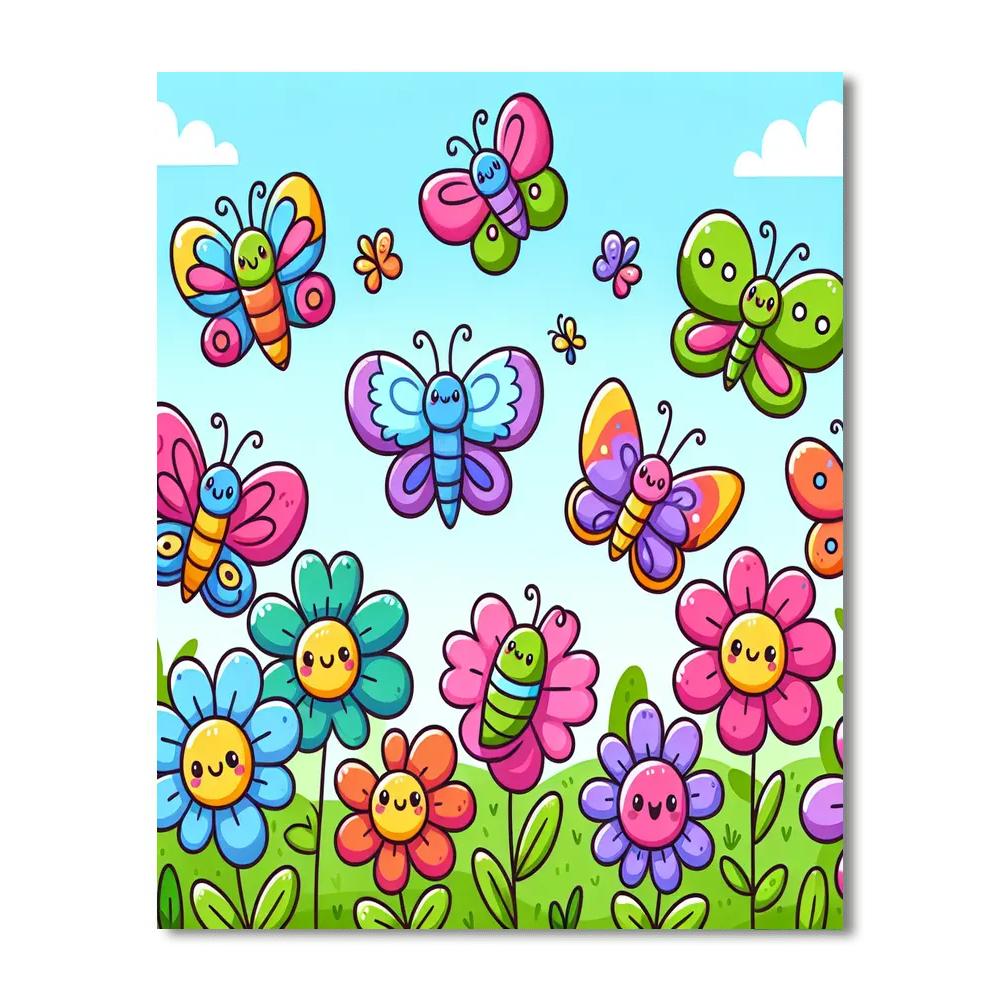 Sunny Butterfly Adventure Paint By Numbers