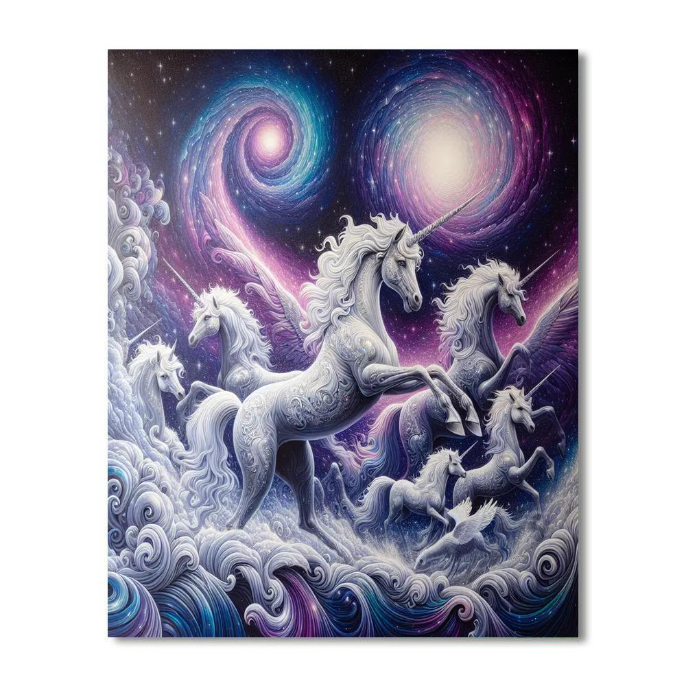 Celestial Magic Of Unicorns DIY Paint By Numbers