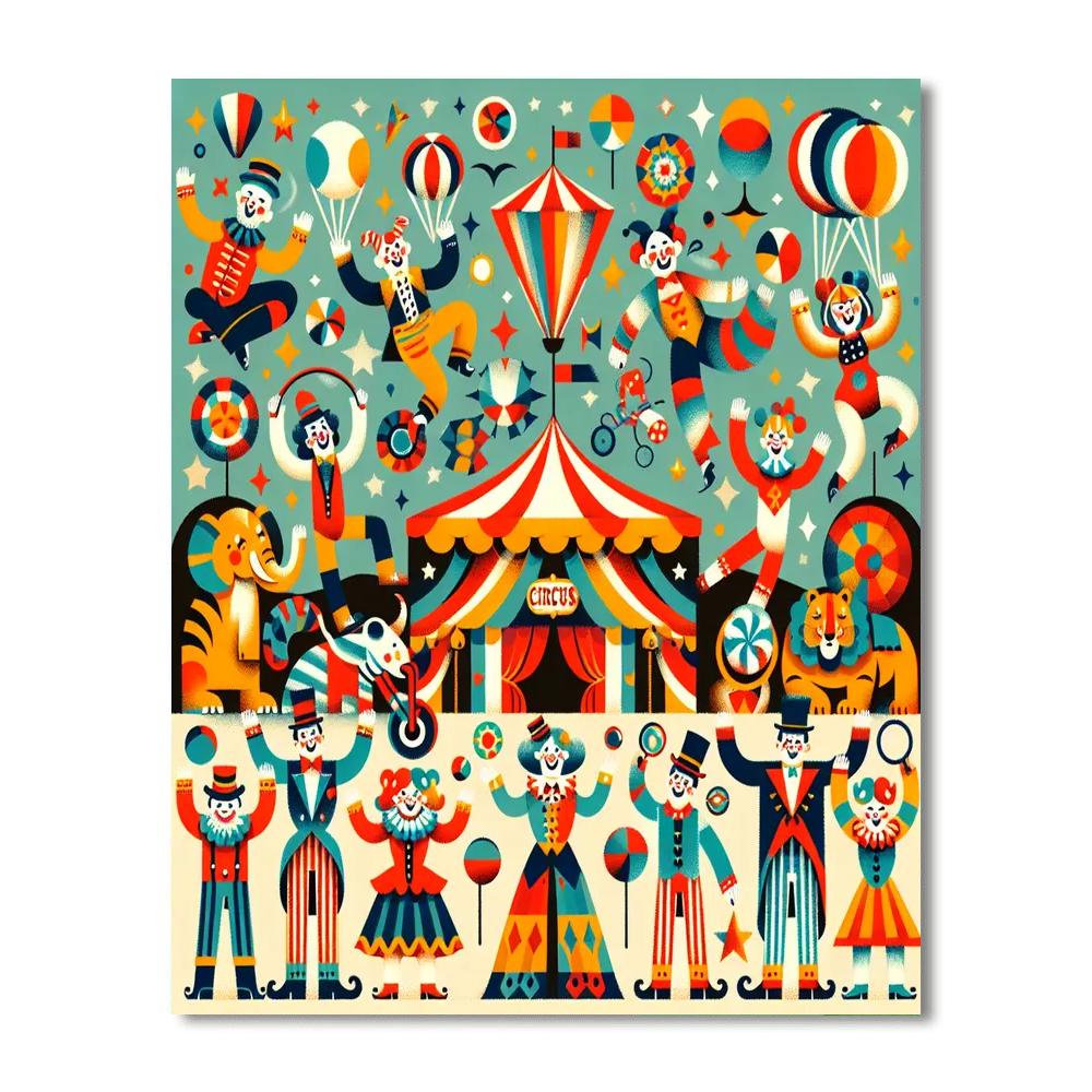 Joyful Circus Wonders Number Painting