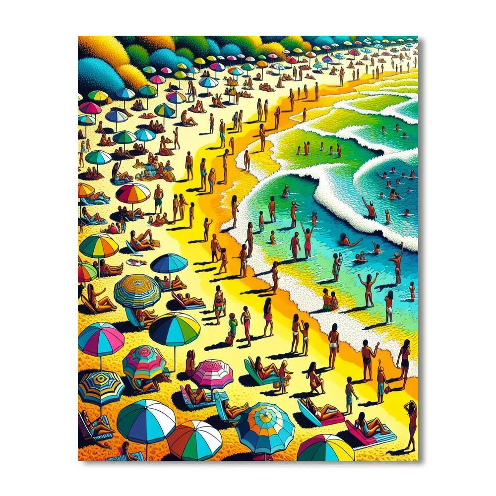 Radiant Summer Beach Day Painting By Numbers Kit