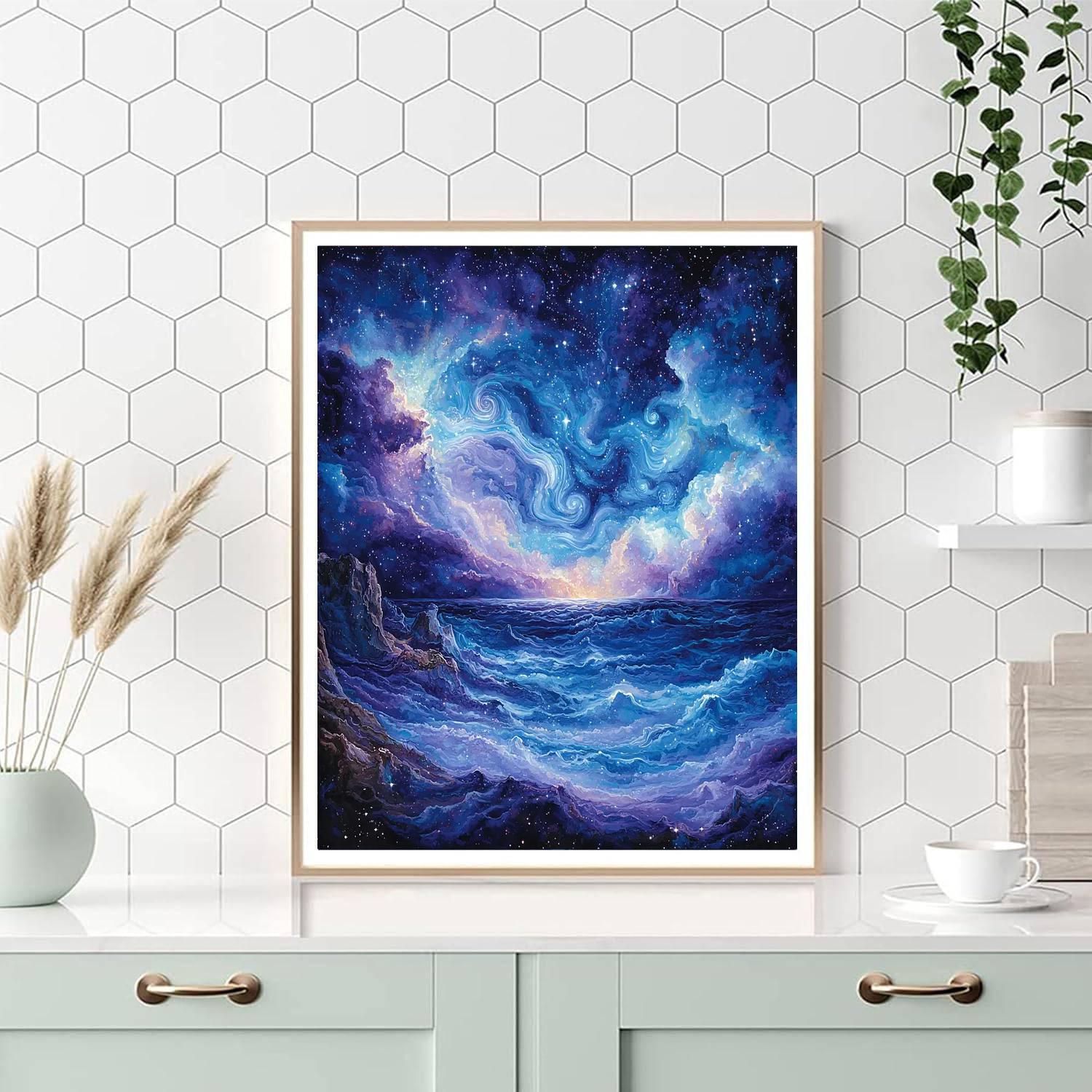 Michelangelo Inspired Cosmic Wind Symphony  Paint By Numbers