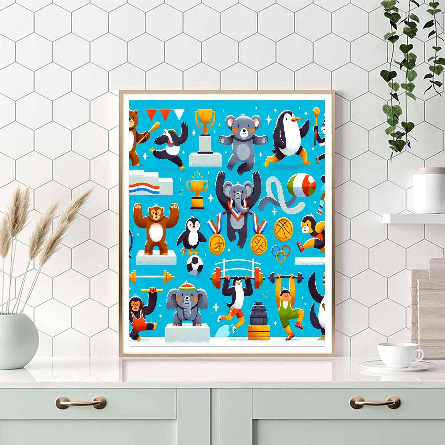 Animal Olympics Extravaganza DIY Paint By Numbers