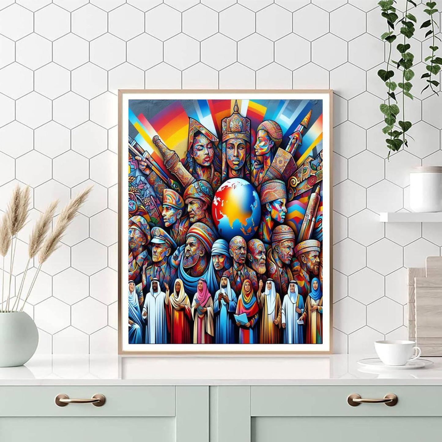Vibrant Urban Mural Number Painting
