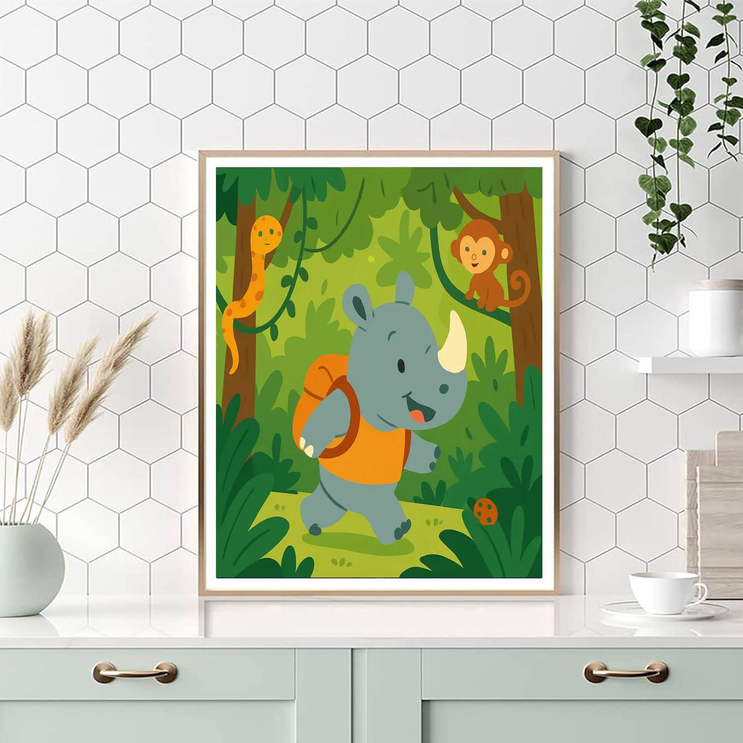 Jungle Explorer Rhino Paint By Color