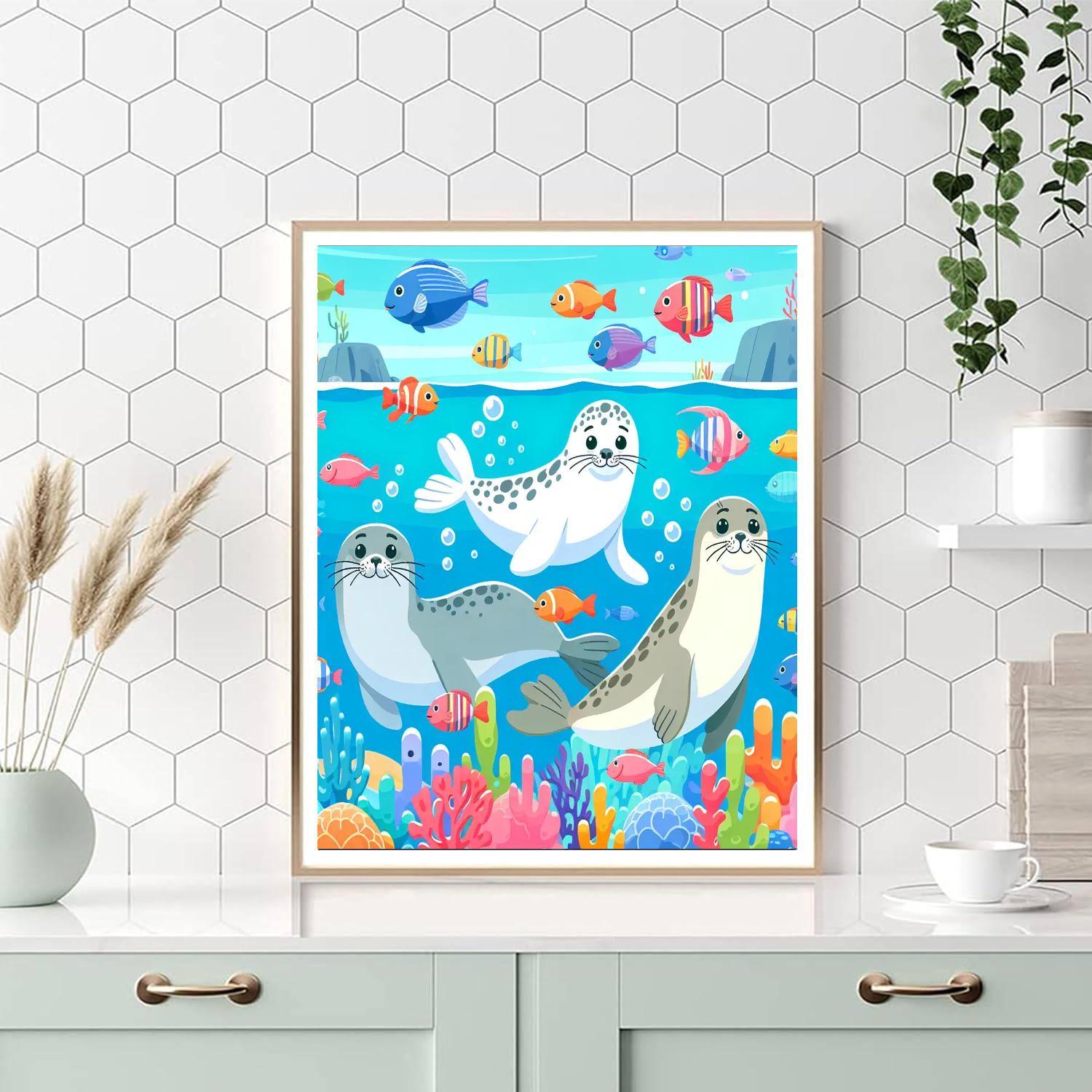 Happy Adventure Seals Paint By Number