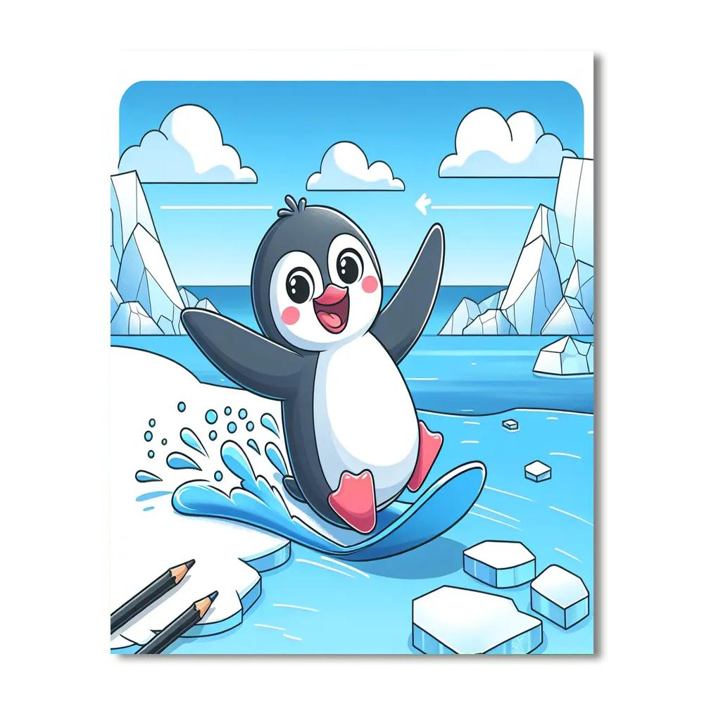 Purring Penguin Paint By Color