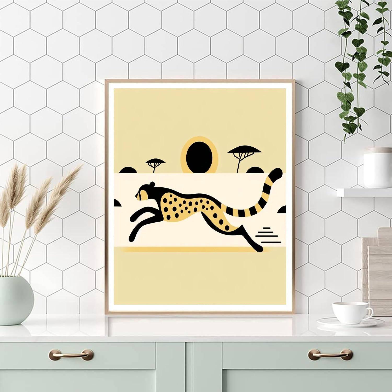 Charming Cheeta Sprint Number Painting