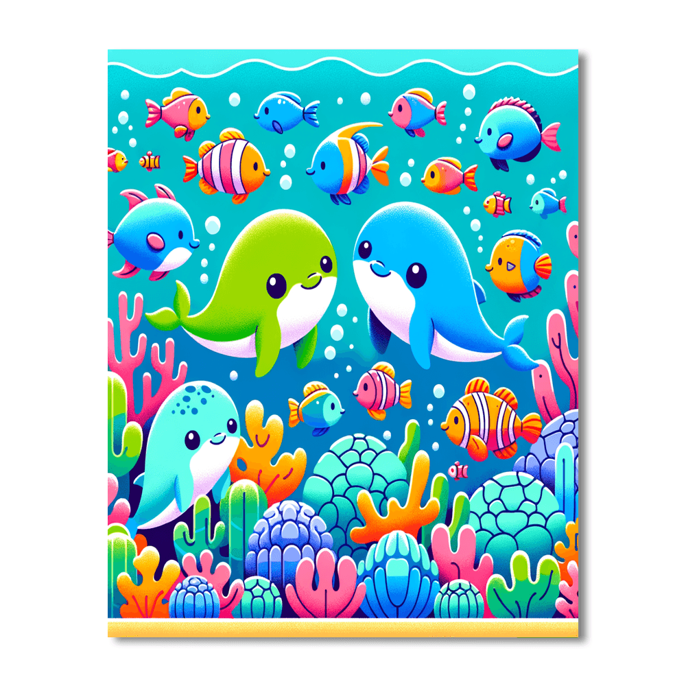 Playful Ocean Friends Painting By Numbers Kit