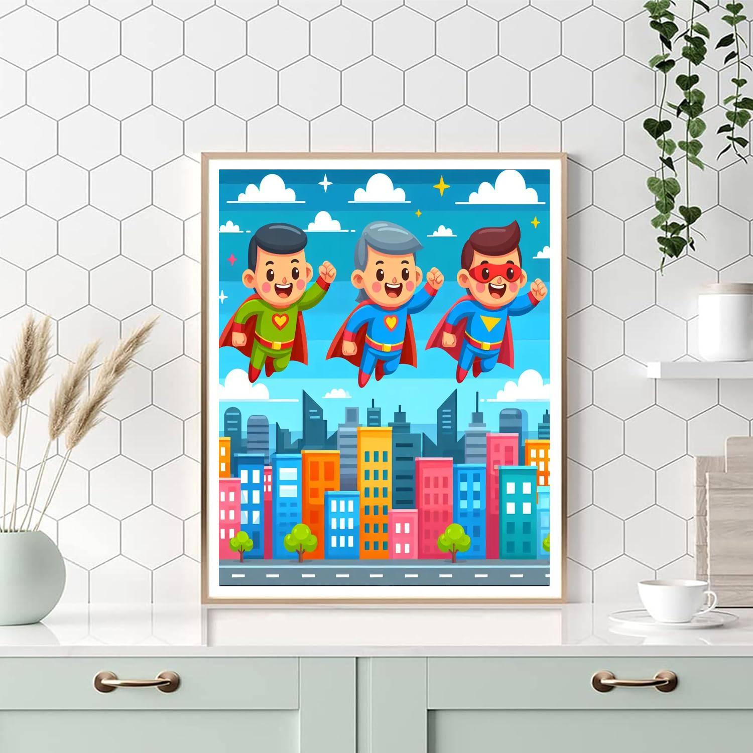 Fun Superheroes DIY Paint By Numbers