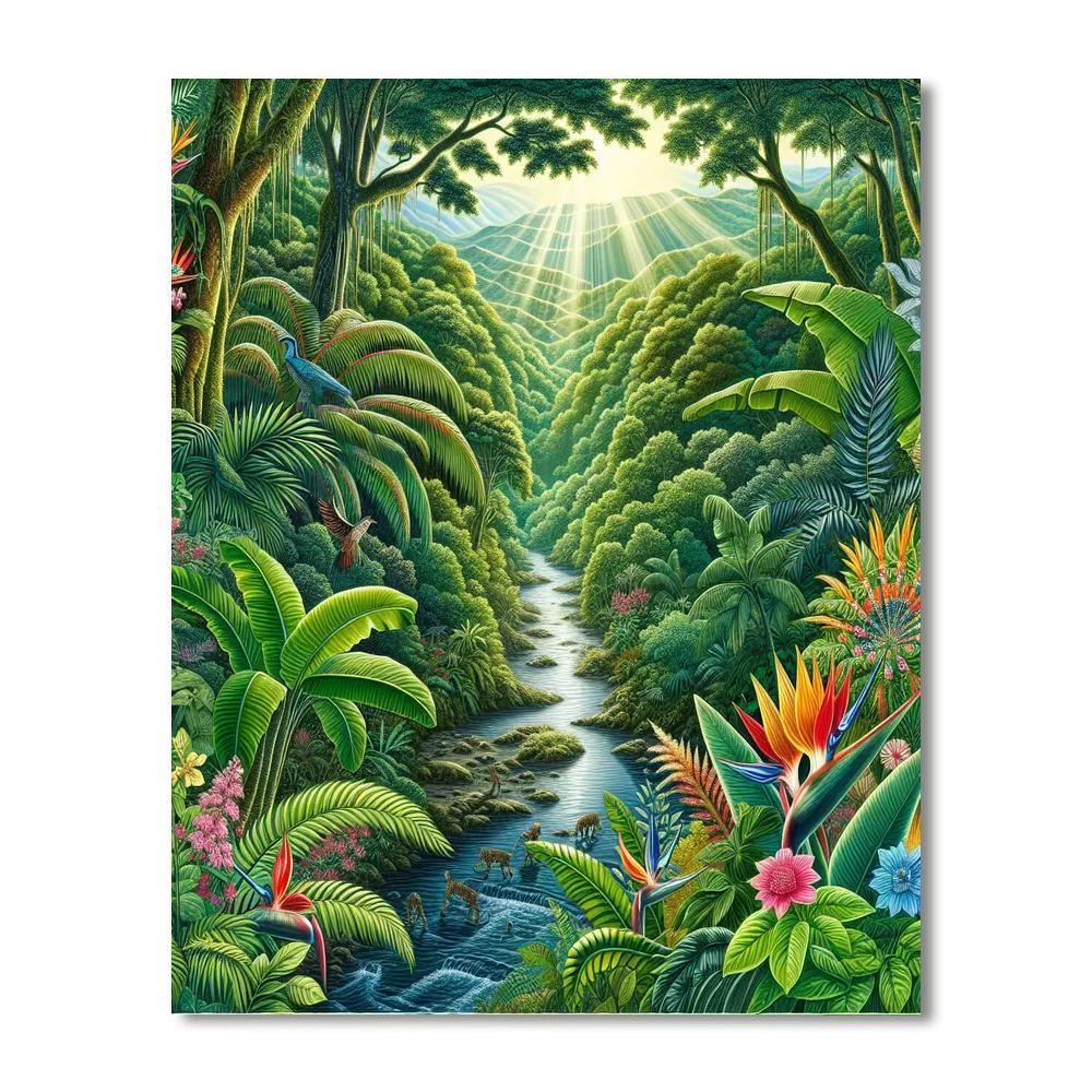 Botanical Jungle Retreat Painting By Numbers Kit