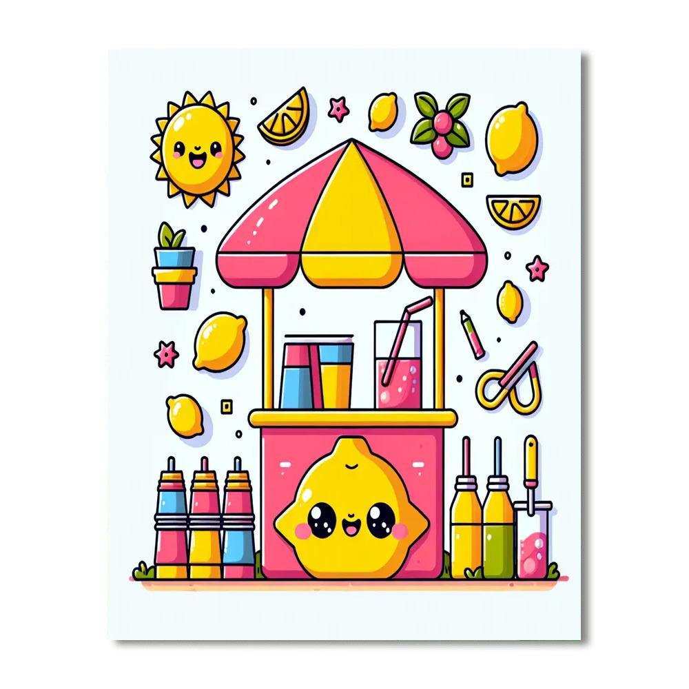 Bubbly Lemonade Stand DIY Paint By Numbers