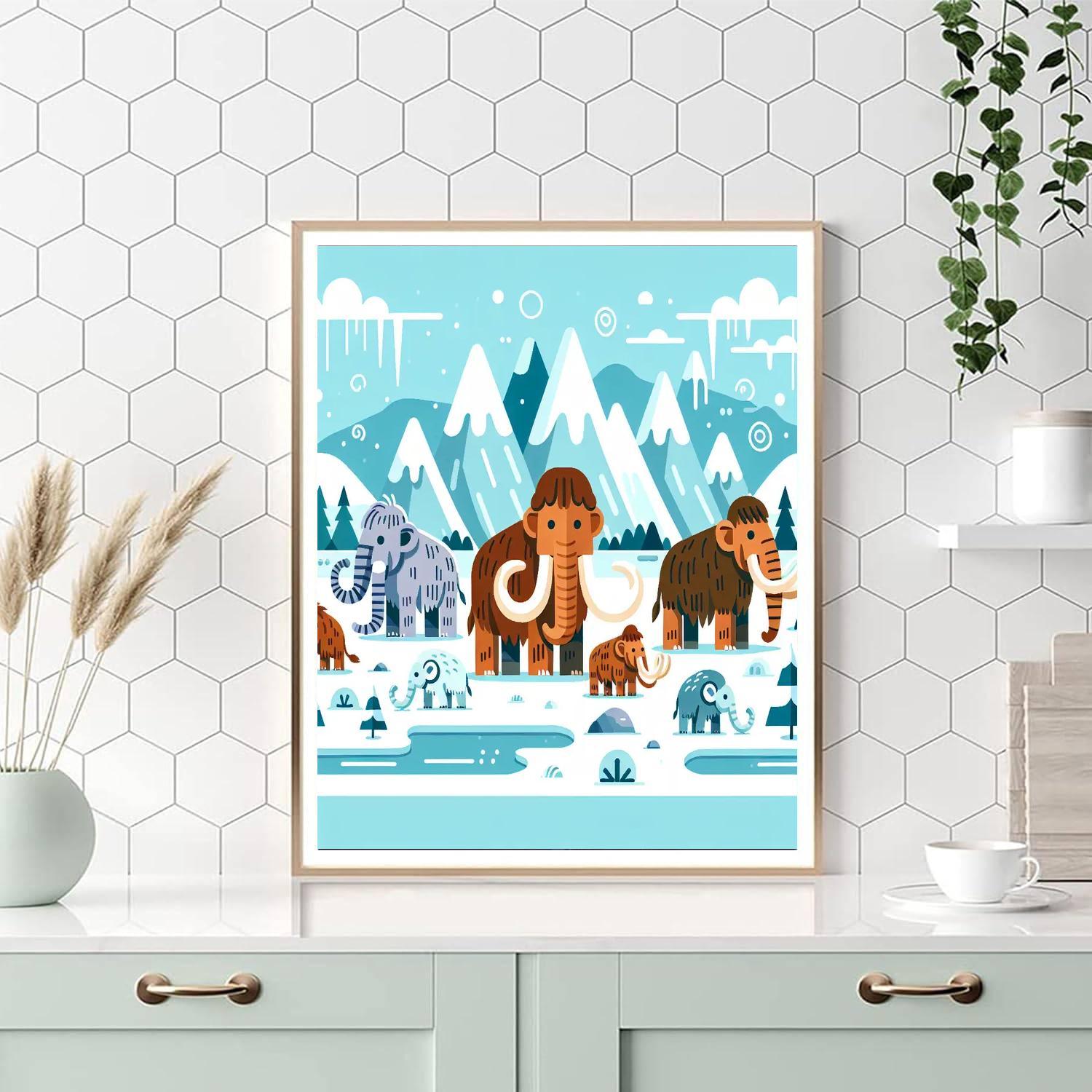 Ice Age Animal Expedition Number Painting