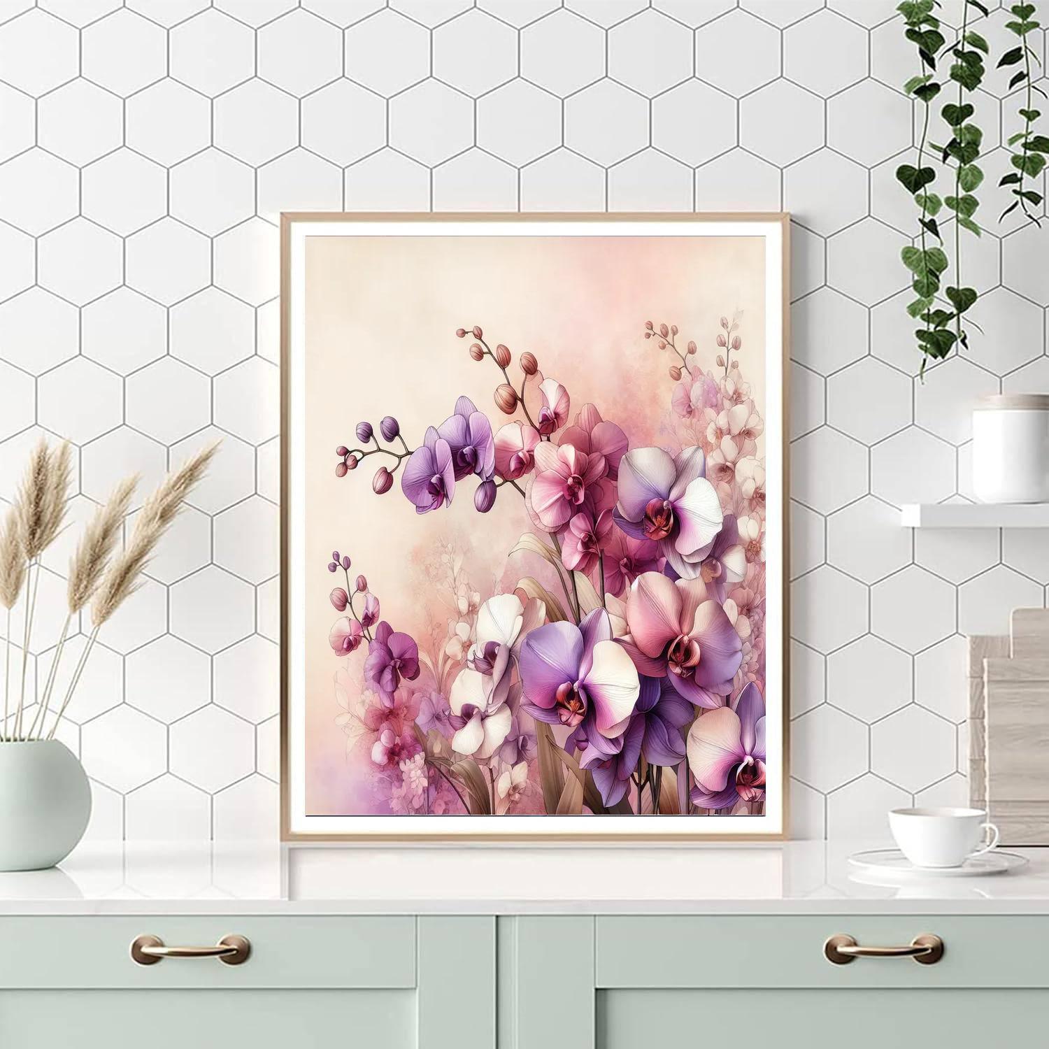Elegant Orchid Delight Painting Number Kit