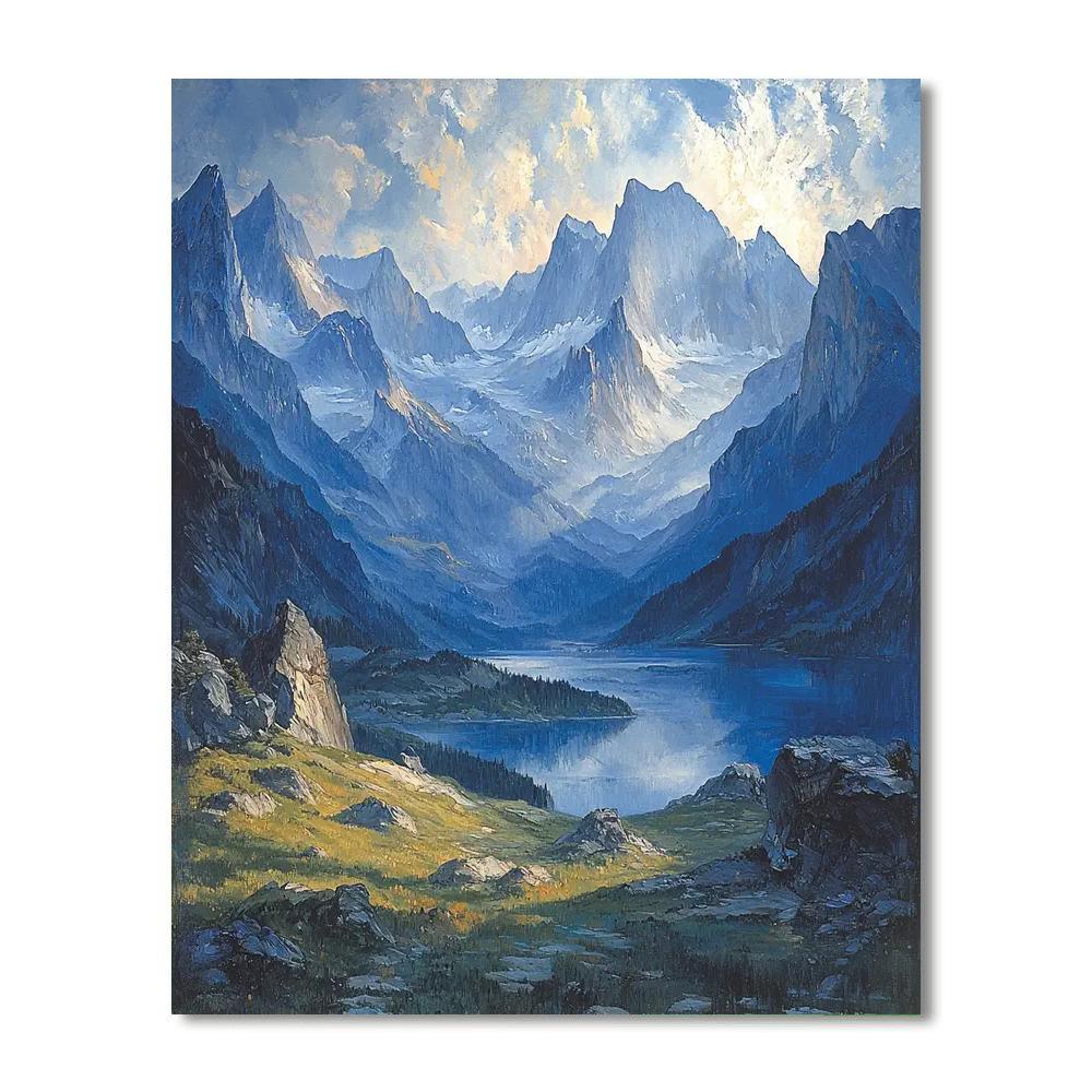 Albert Bierstadt Inspired Echoes Of Mountain Majesty  Painting By Numbers Kit