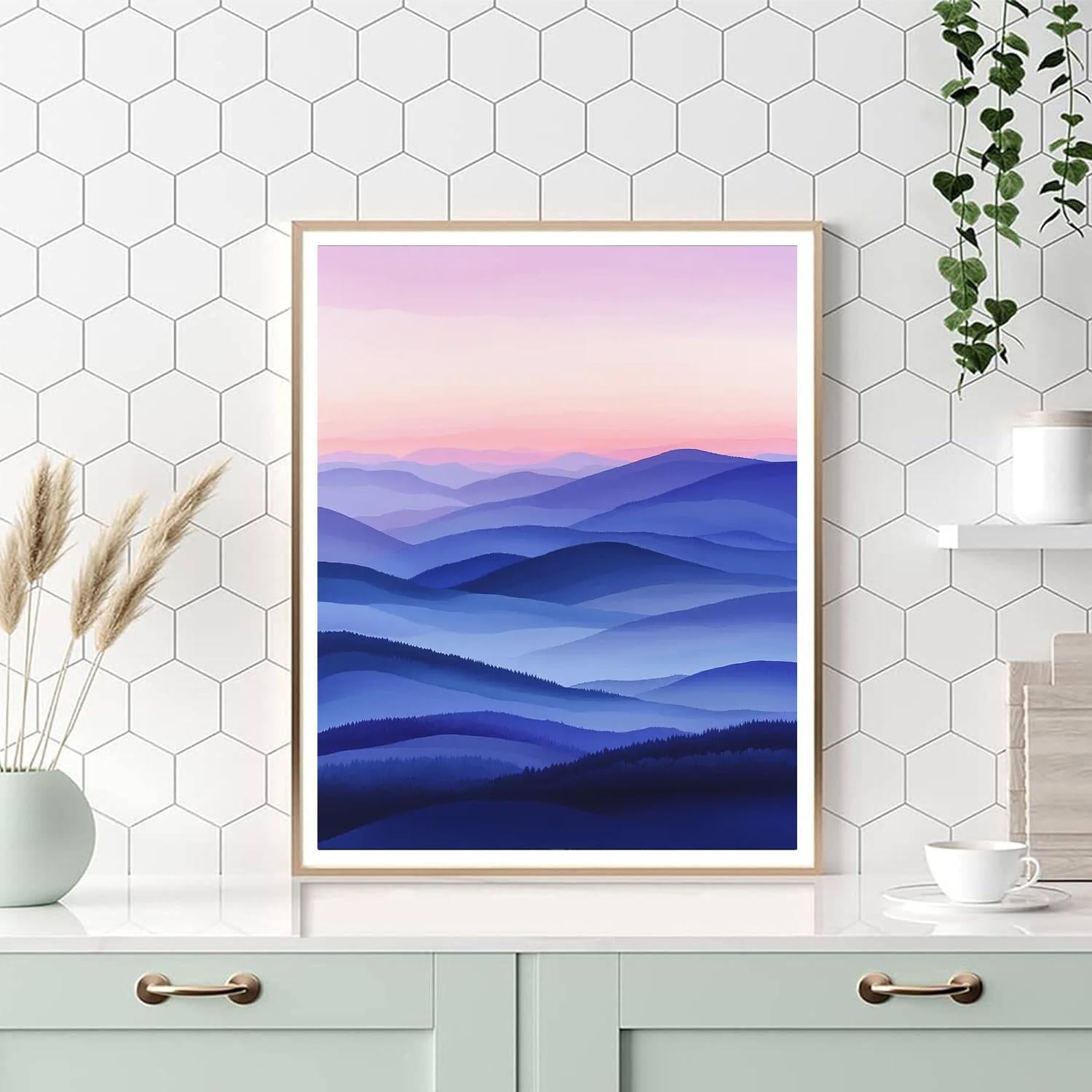 Leonardo Da Vinci Inspired Twilight Over Hills  Paint By Numbers Art
