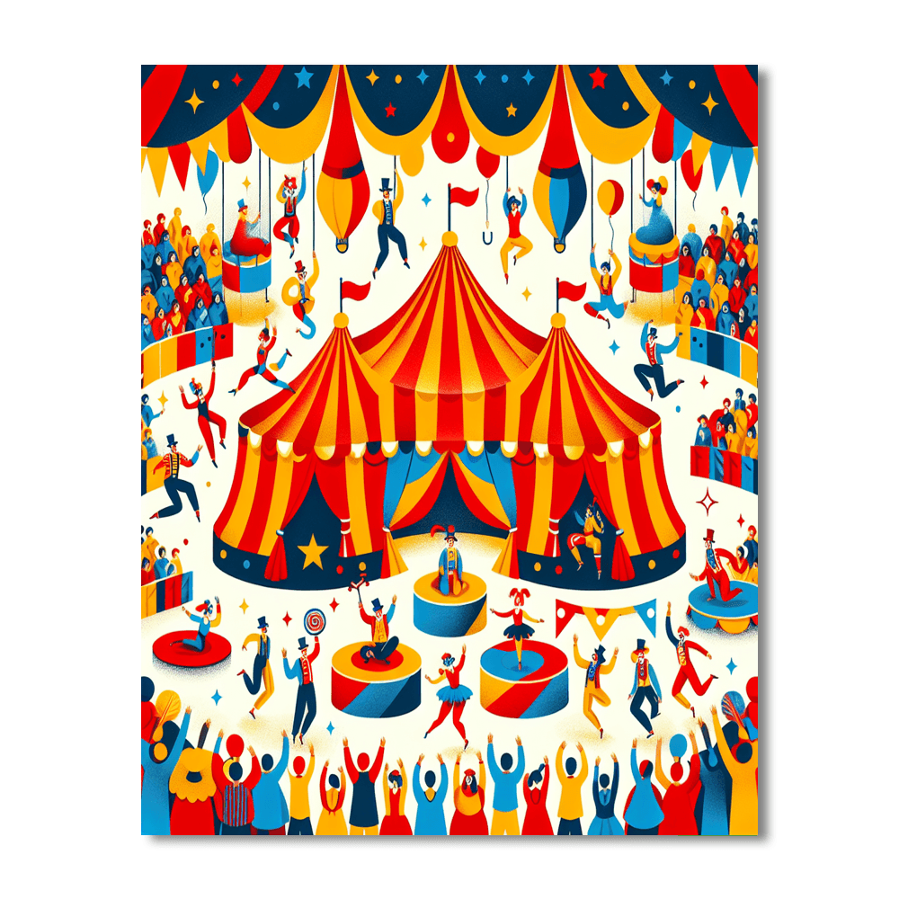 Colorful Circus Spectacle Painting By Numbers Kit
