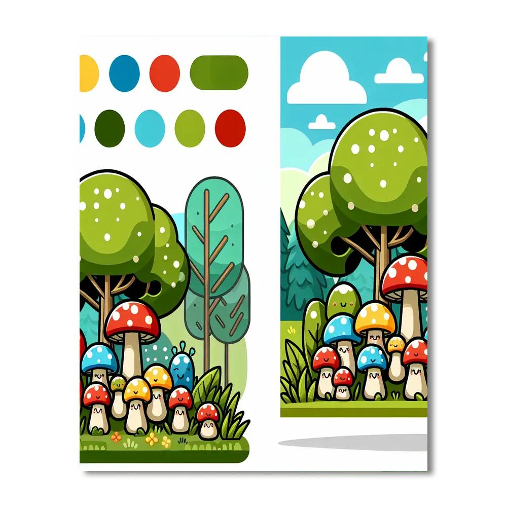 Bouncing Toadstools Numbered Painting Kits
