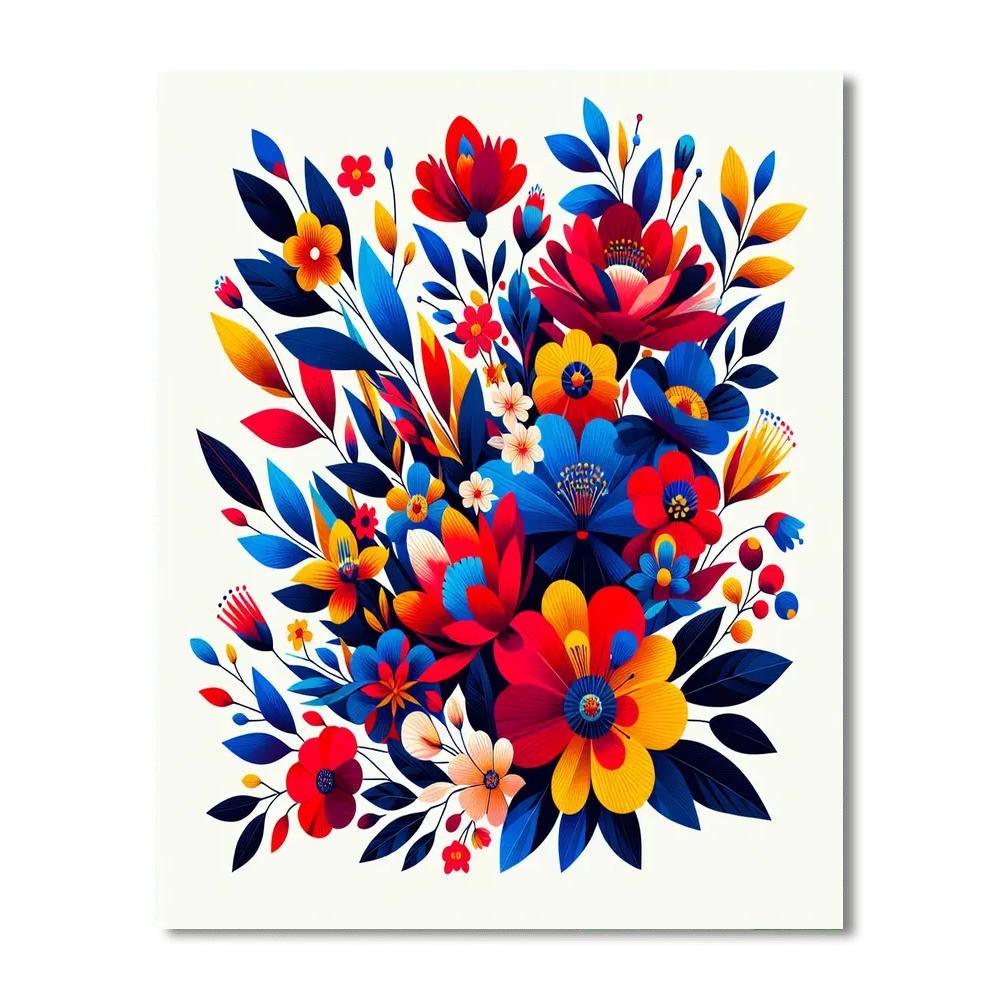 Vibrant Floral Expression Paint By Numbers Art