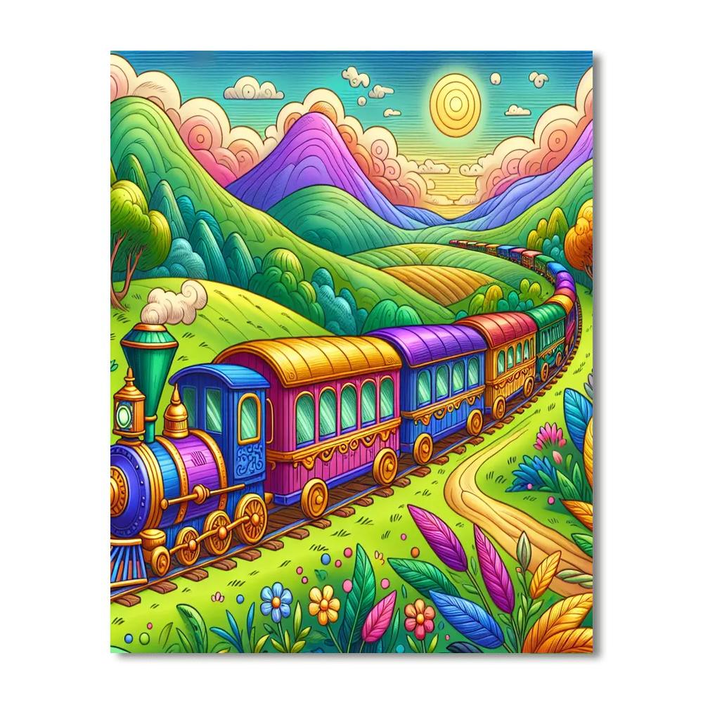 Magic Train Ride Paint By Numbers Art