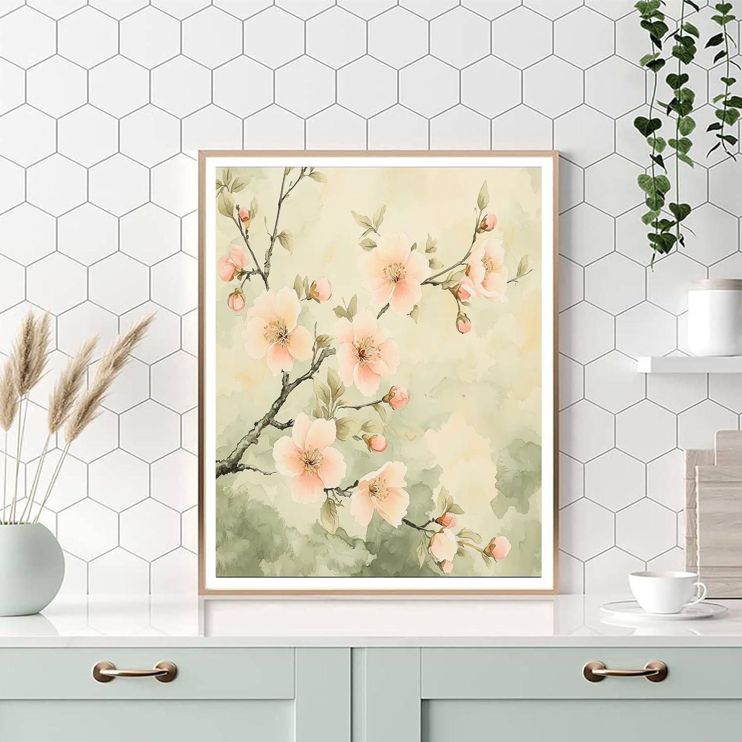 Zhao Mengfu Inspired Tranquil Blossoms  Paint By Number
