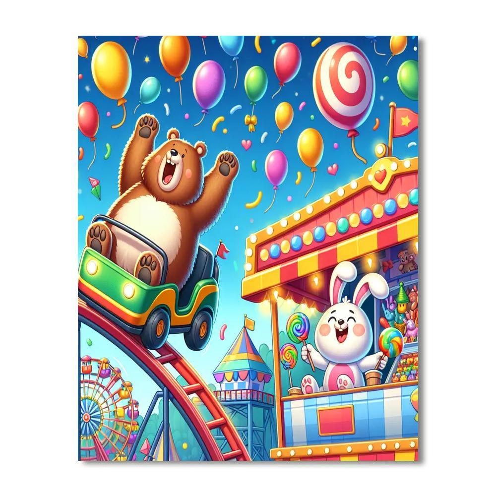 Colorful Animal Carnival Paint By Numbers Art
