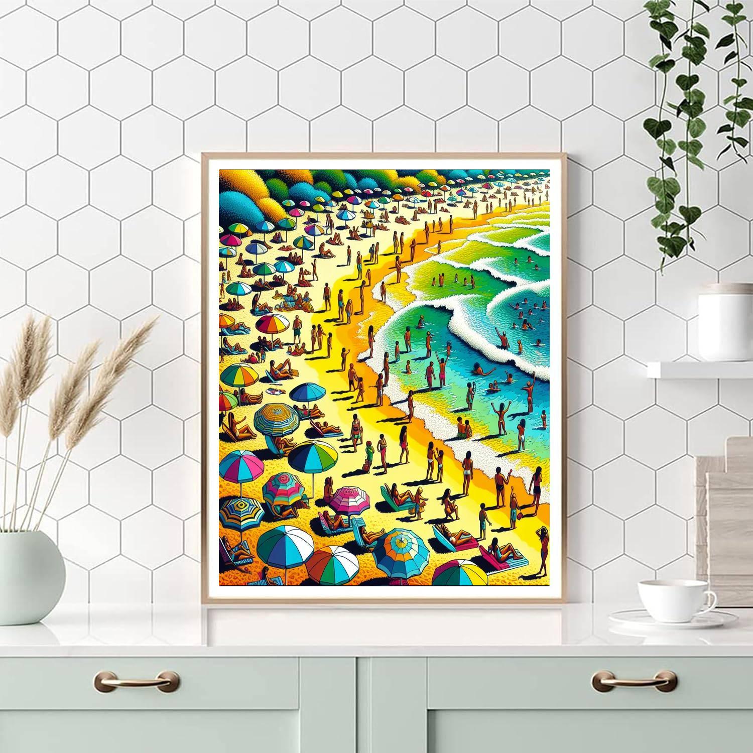 Radiant Summer Beach Day Painting By Numbers Kit
