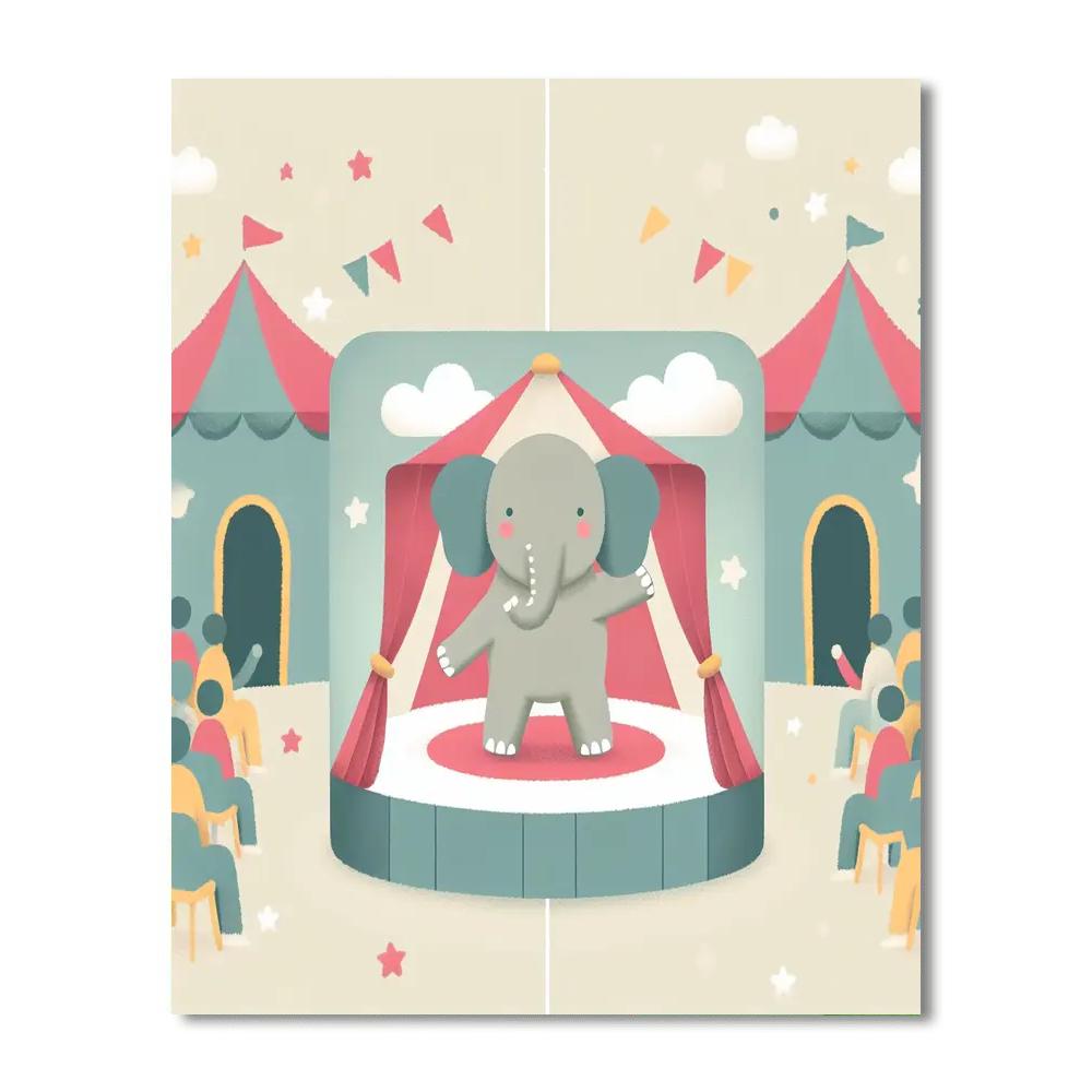 Circus Elephant Performance Numbered Painting Kits