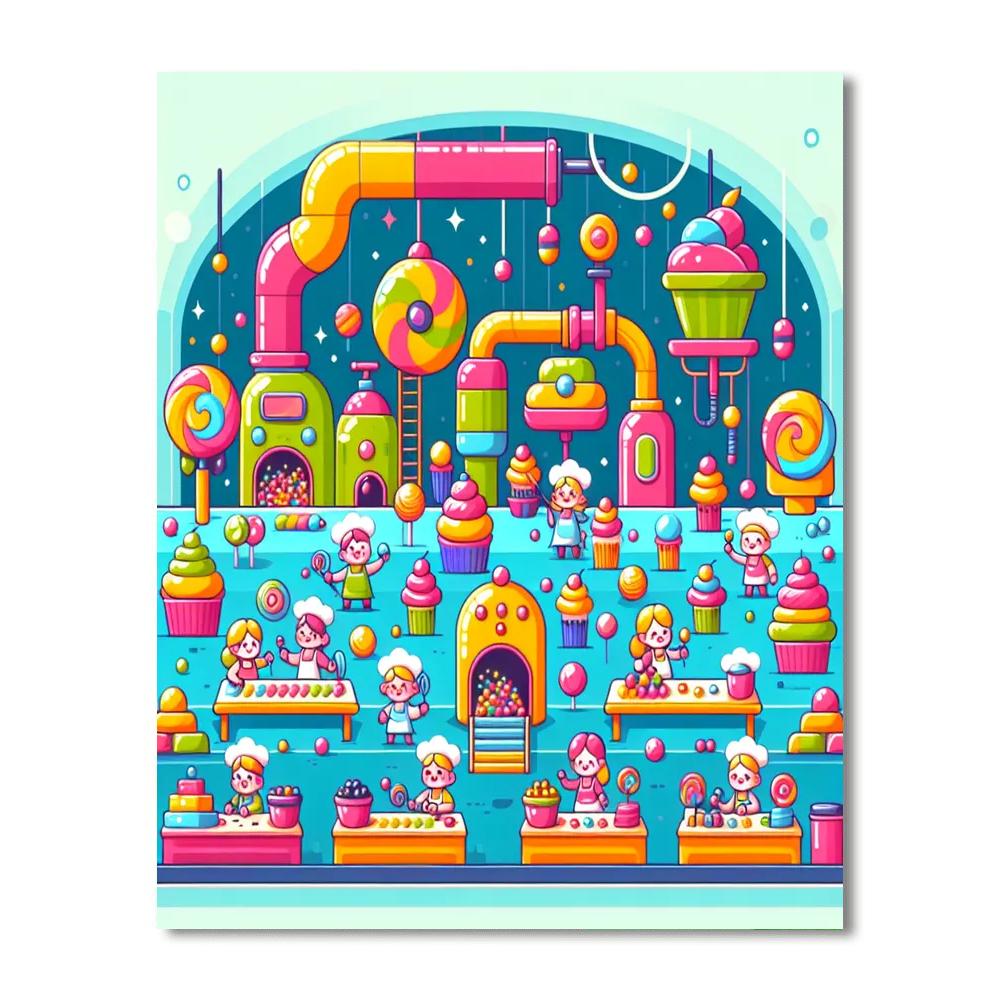 Sweet Treat Factory Paint By Numbers