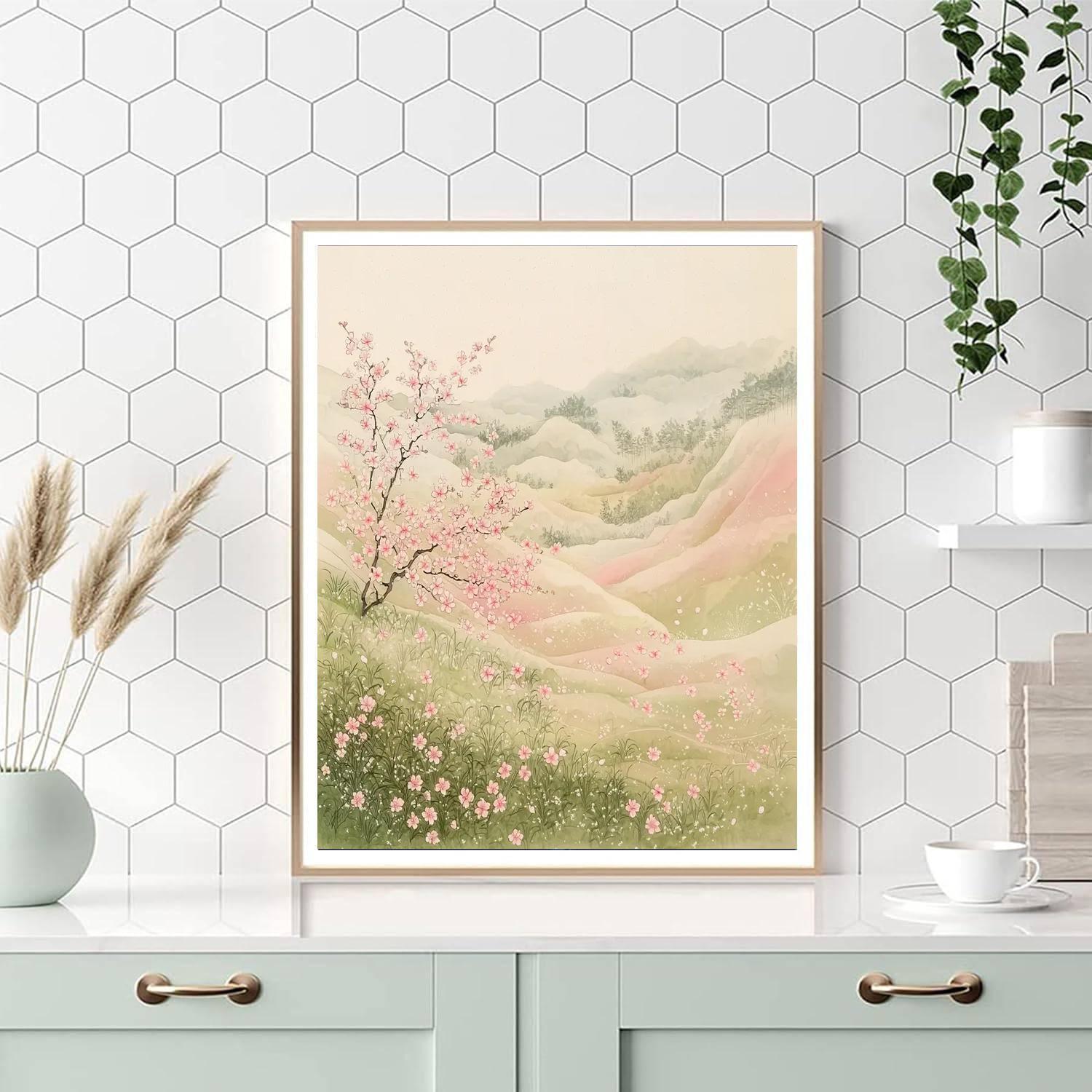 Hiroshige Inspired Ethereal Blossoms In Tranquil Breezes  Paint By Color