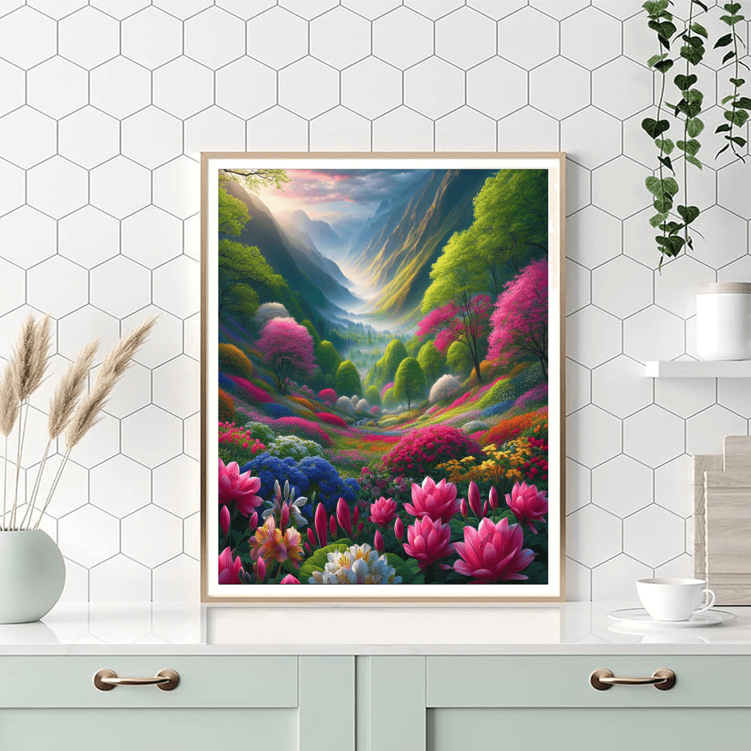 Enchanting Springtime Valley Number Painting