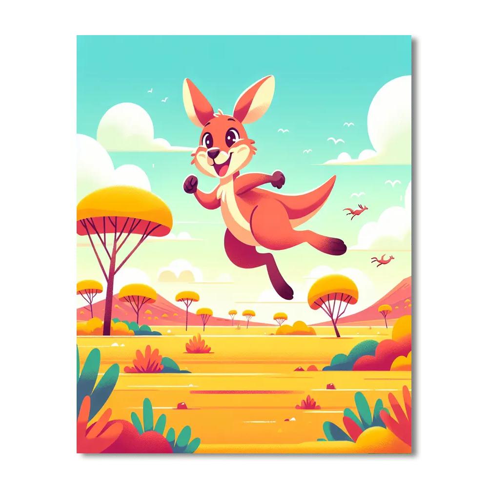 Cheery Kangaroo Hop Painting By Numbers Kit