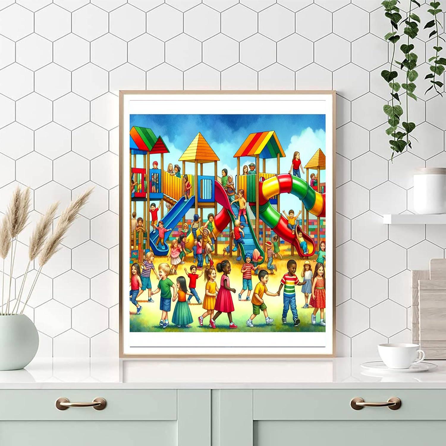 Joyful Playground Adventure Paint By Numbers Art