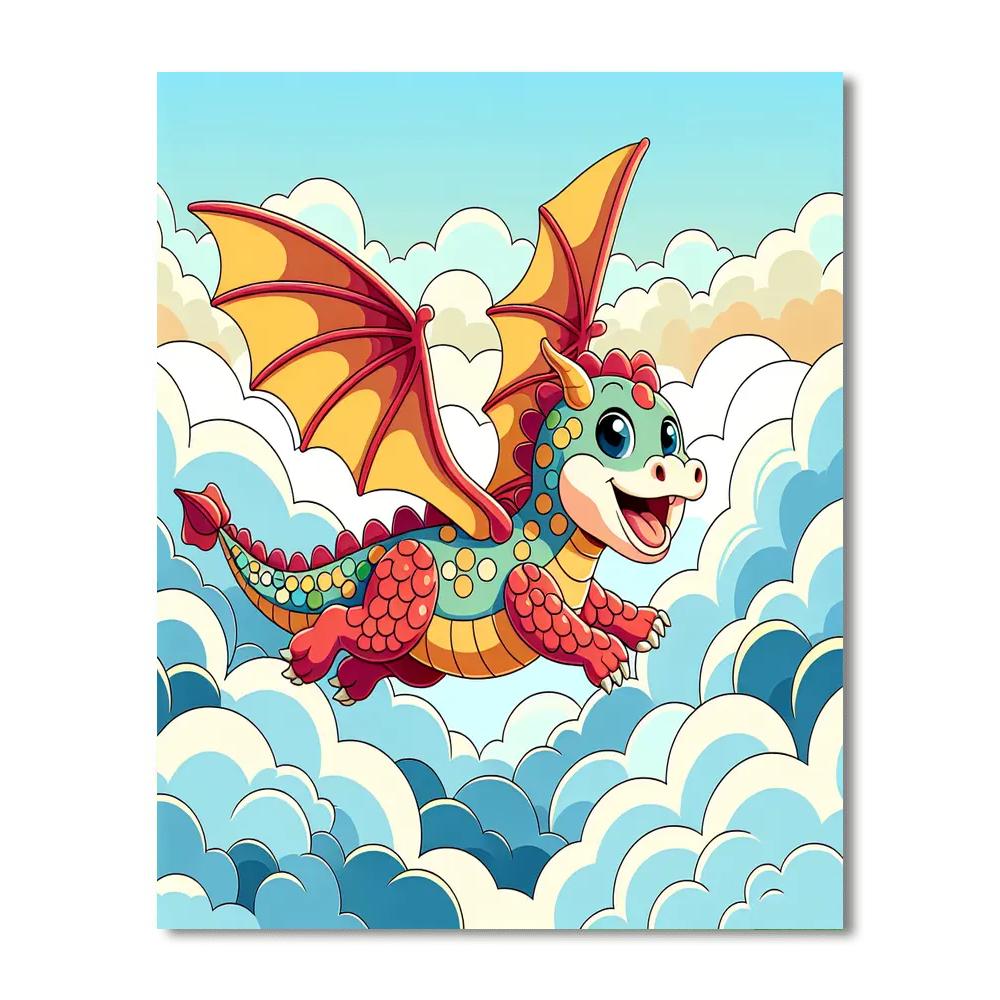 Cheerful Dragon Adventure Paint By Numbers
