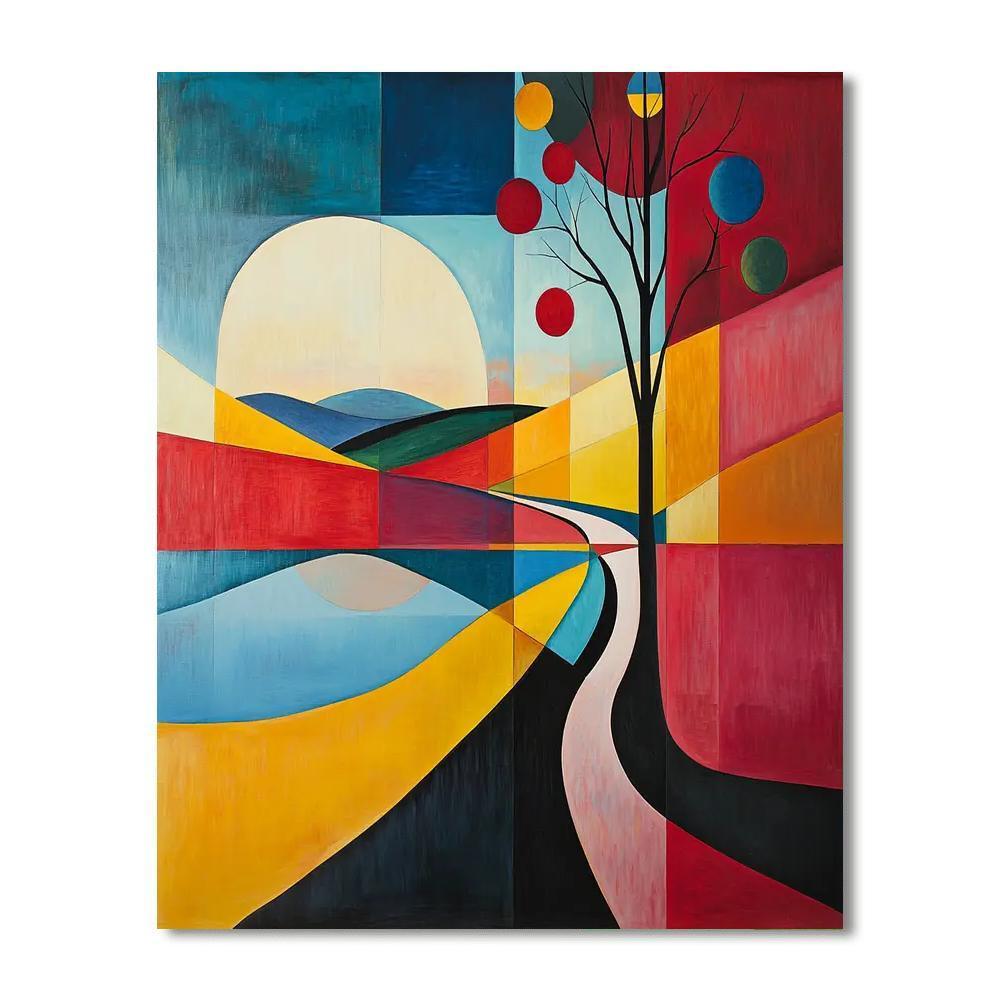 Kandinsky Inspired Geometric Landscapes  Painting By Numbers Kit