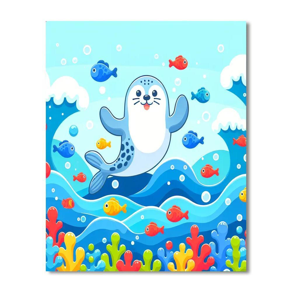 Silly Seals Painting By Numbers Kit