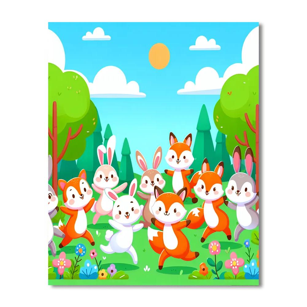 Happy Woodland Adventures Paint By Numbers Art