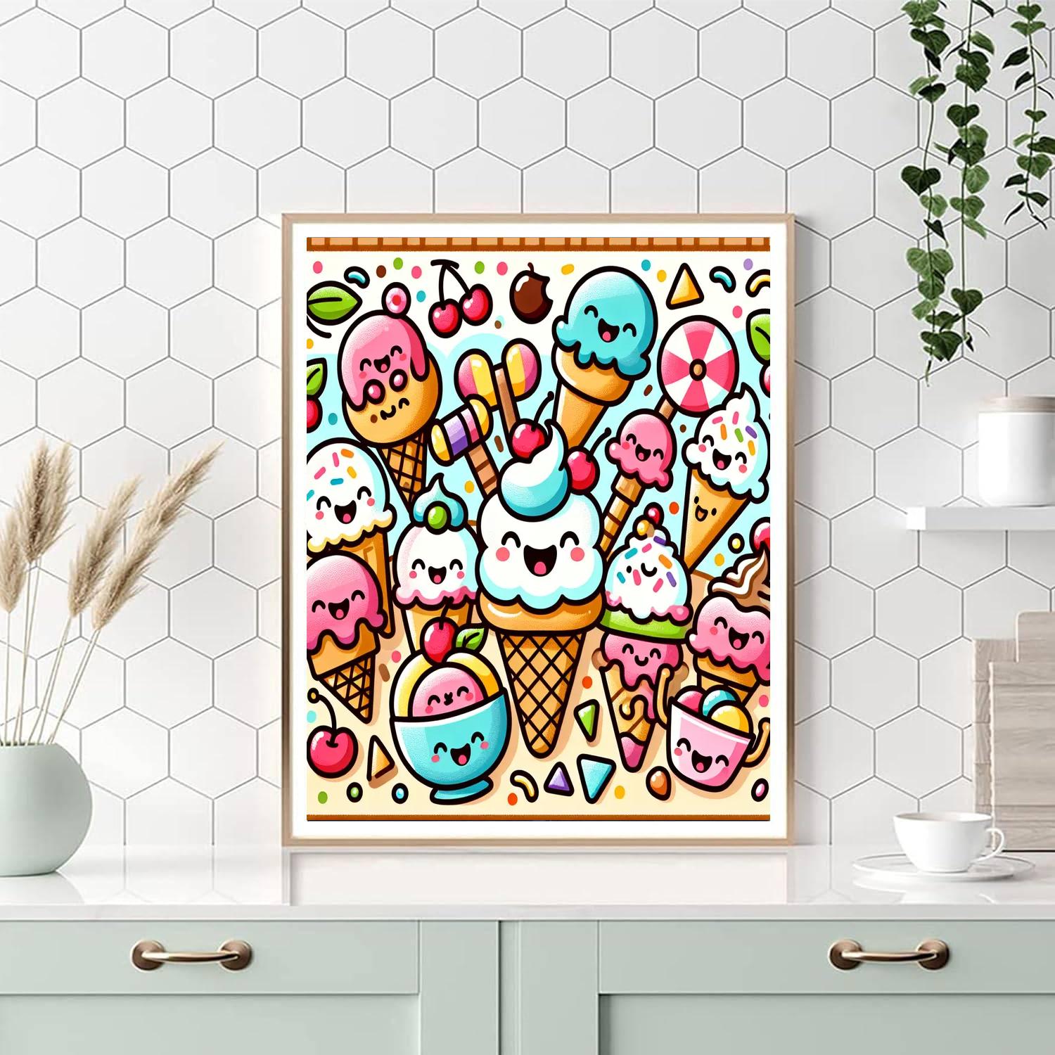 Giggly Ice Cream Treats Numbered Painting Kits