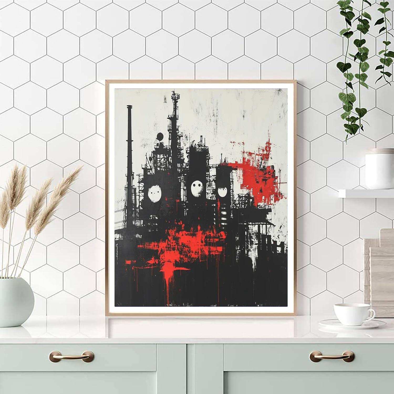 Banksy Inspired Corporate Facade  Number Painting