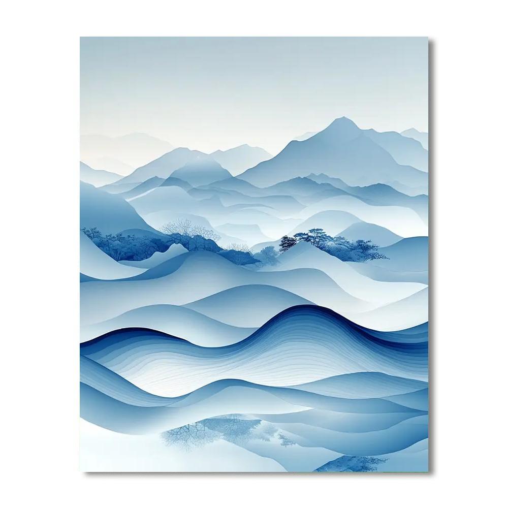 Utagawa Hiroshige Inspired Flowing Waves Of Serenity  Painting By Numbers Kit