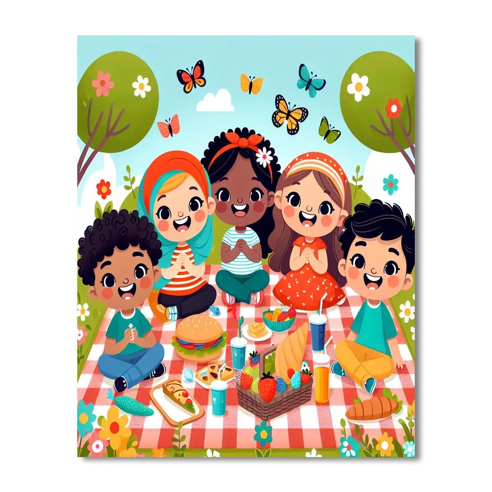 Garden Picnic Party Painting Number Kit