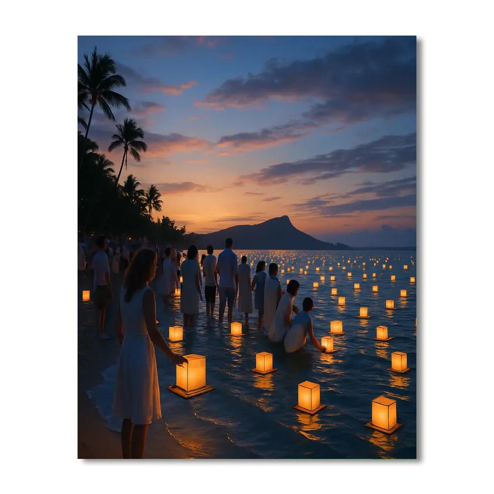 Floating Lantern Festival - Honolulu, Usa Painting Number Kit