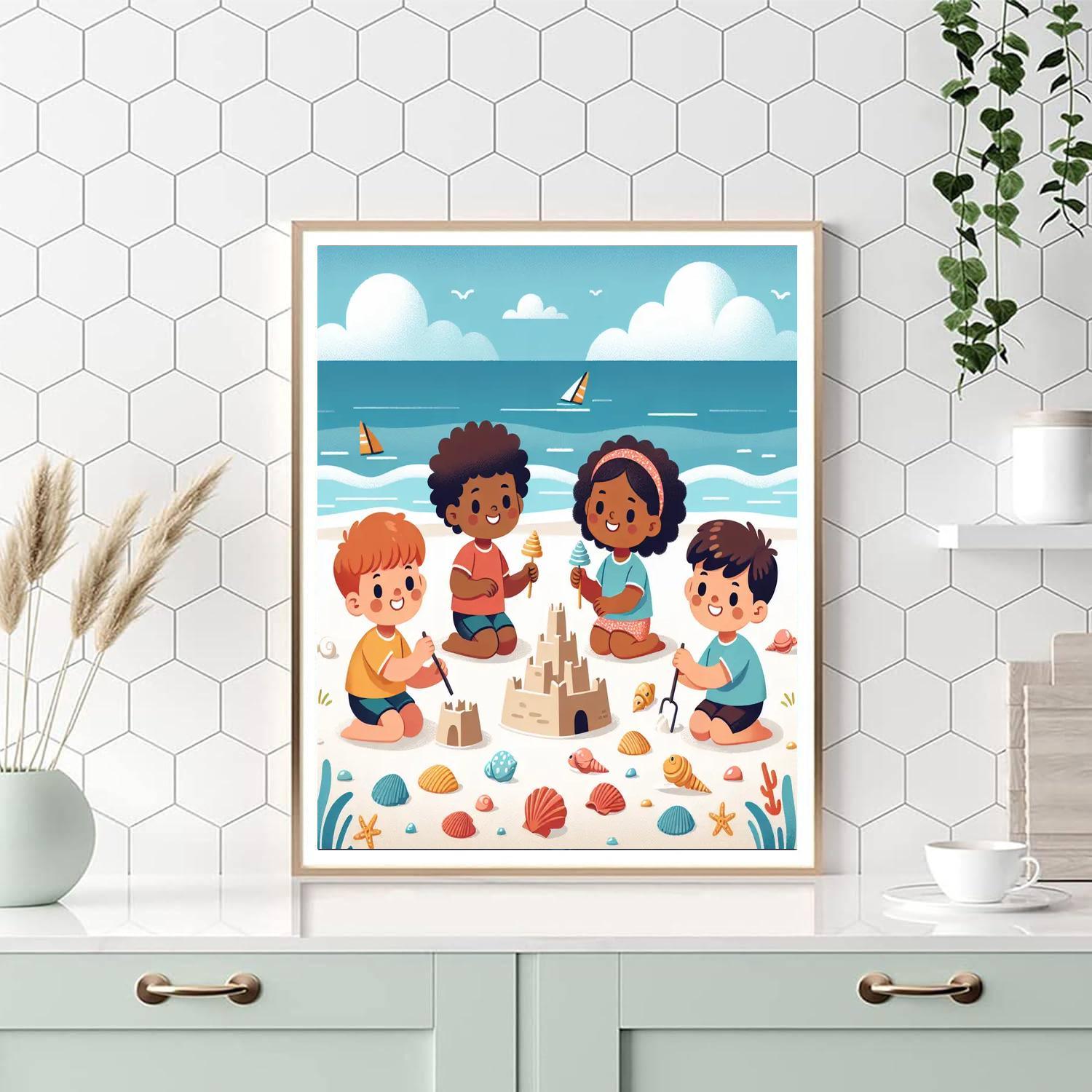 Friendly Beach Day Fun Paint By Color