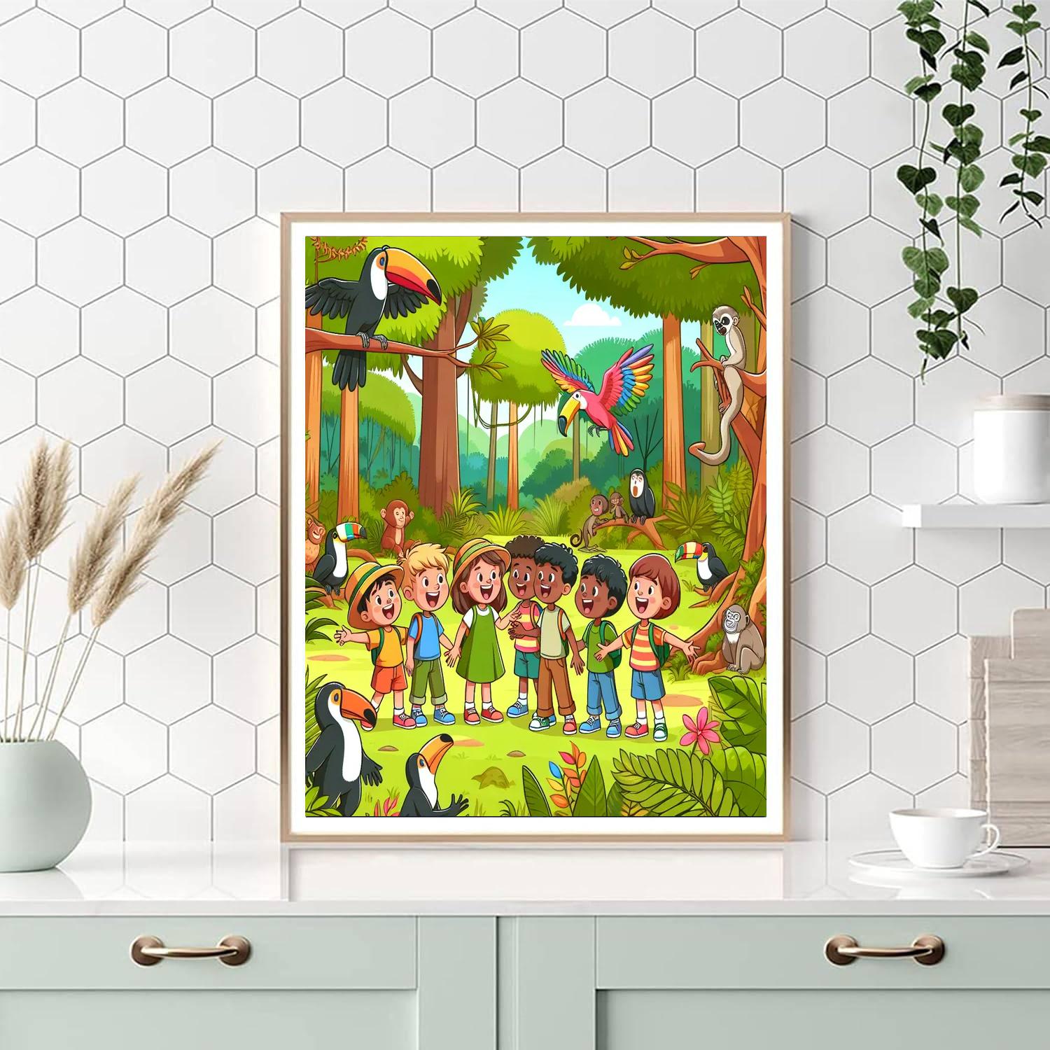 Rainforest Eco Expedition Painting Number Kit