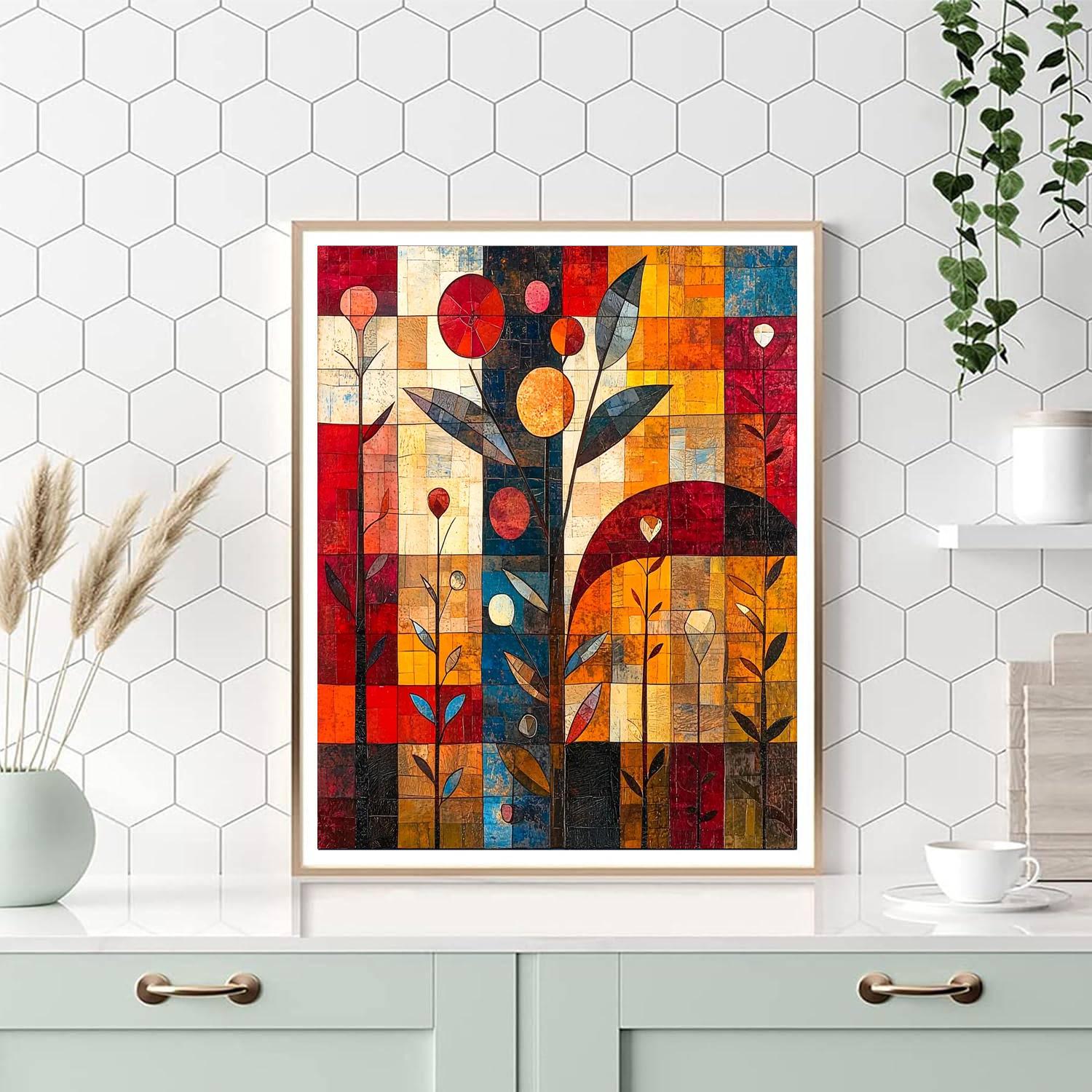 Paul Klee Inspired Symbolic Connections  Number Painting