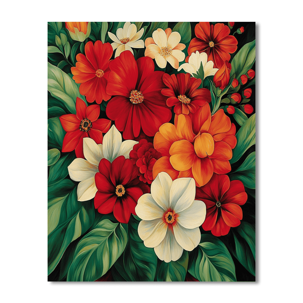 Georgia O'Keeffe Inspired Vibrant Flora  Paint By Numbers Art