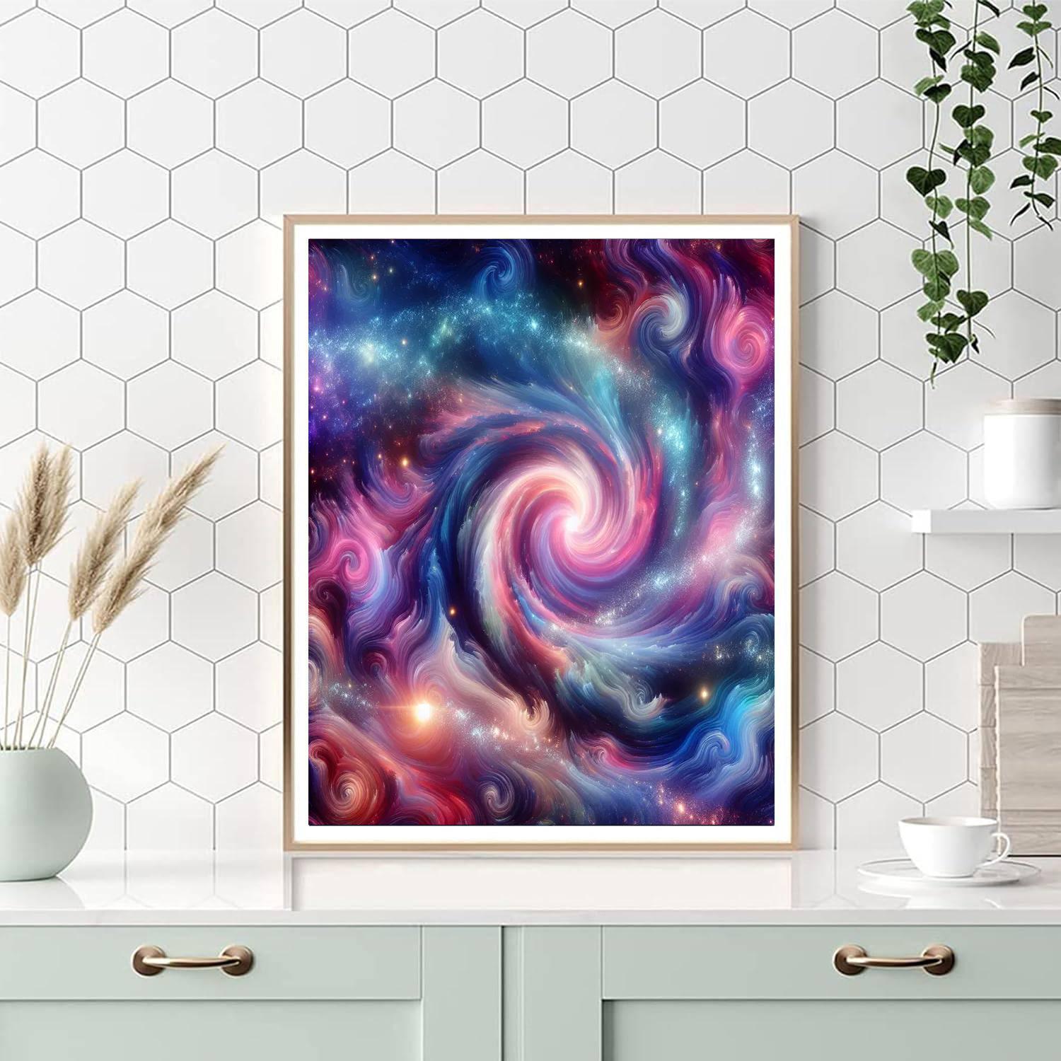 Cosmic Galaxy Swirl Numbered Painting Kits