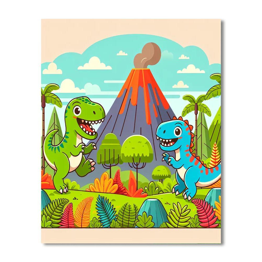 Dino Exploration Zone Painting Number Kit
