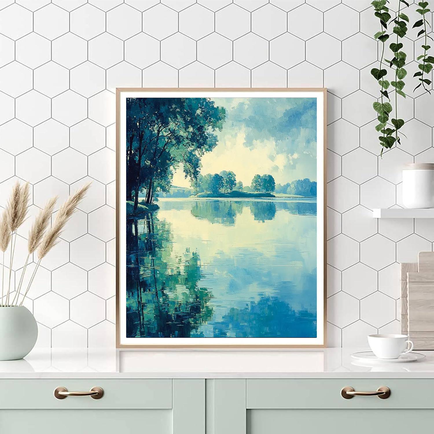 Paul Cézanne Inspired Shimmering Lakeside Reflections  Painting By Numbers Kit