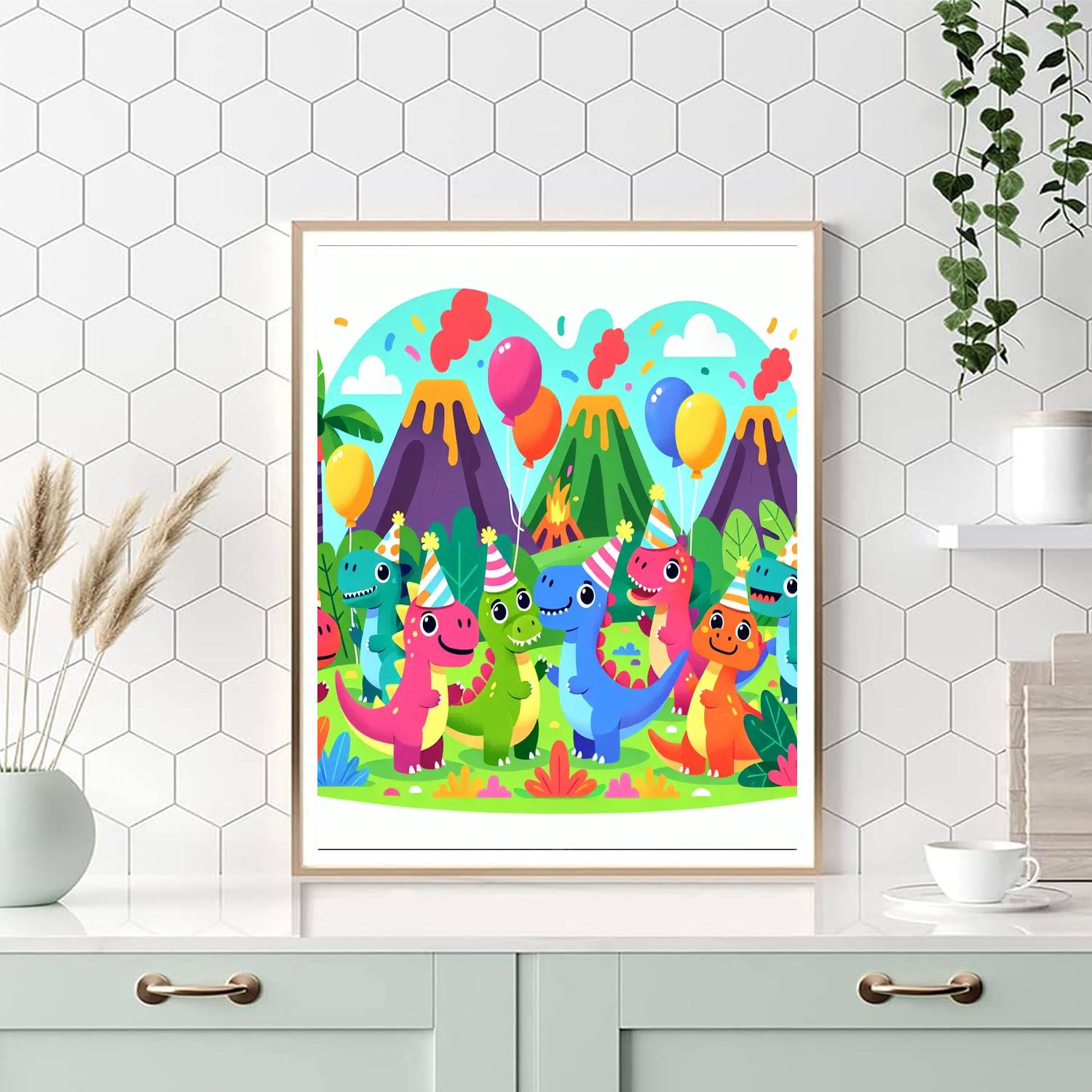 Whimsical Dinosaur Party Paint By Numbers Kits